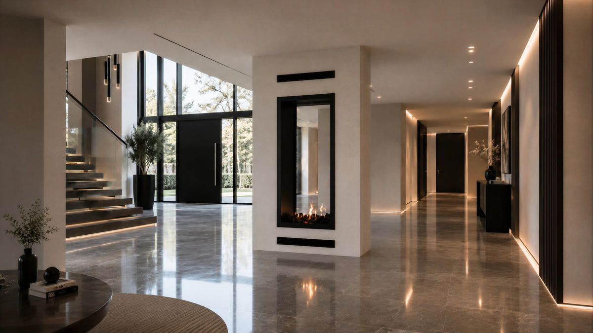 Fame Vertical See-Through Fireplace Full Glass 80 x 200 cm