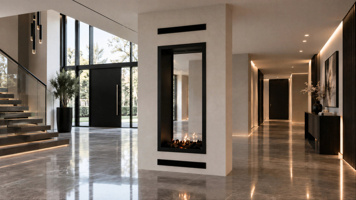 Fame Vertical See-Through Fireplace Full Glass 80 x 200 cm
