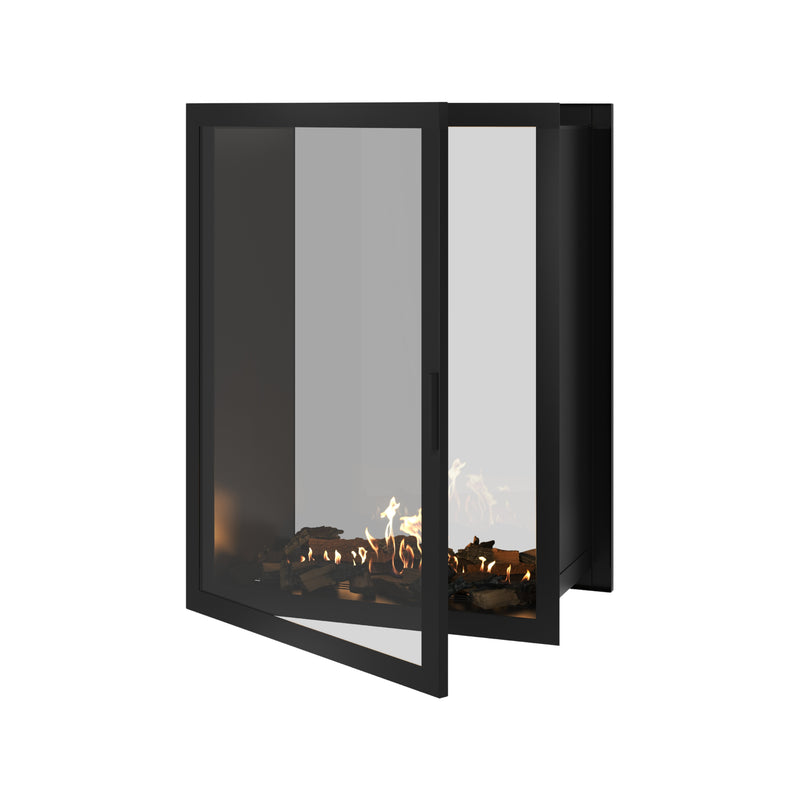 Fame Vertical See-Through Fireplace Full Glass 90 x 100 cm