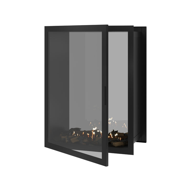 Fame Vertical See-Through Fireplace Full Glass 90 x 100 cm