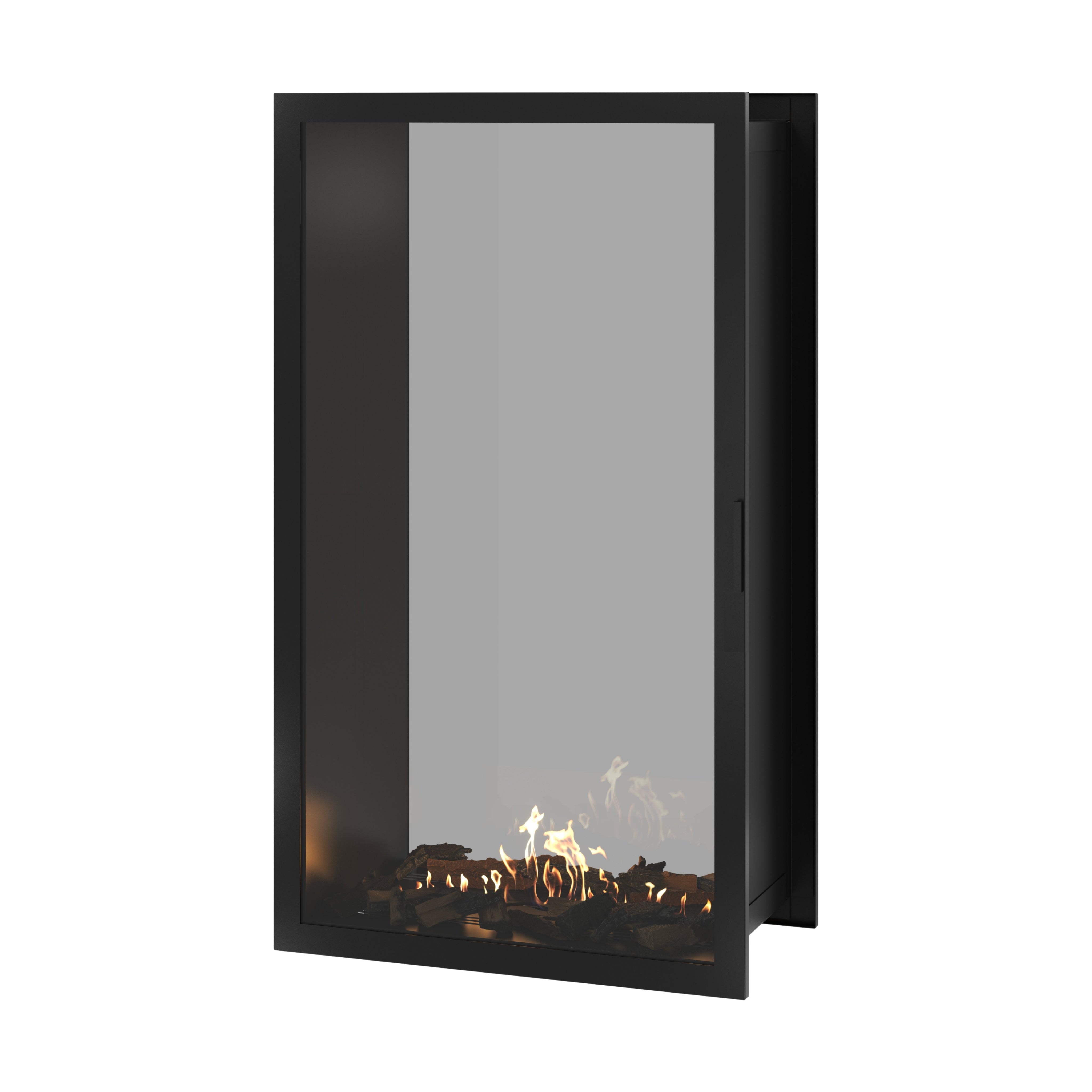 Image of Fame Vertical See-Through Fireplace Full Glass 90 x 160 cm