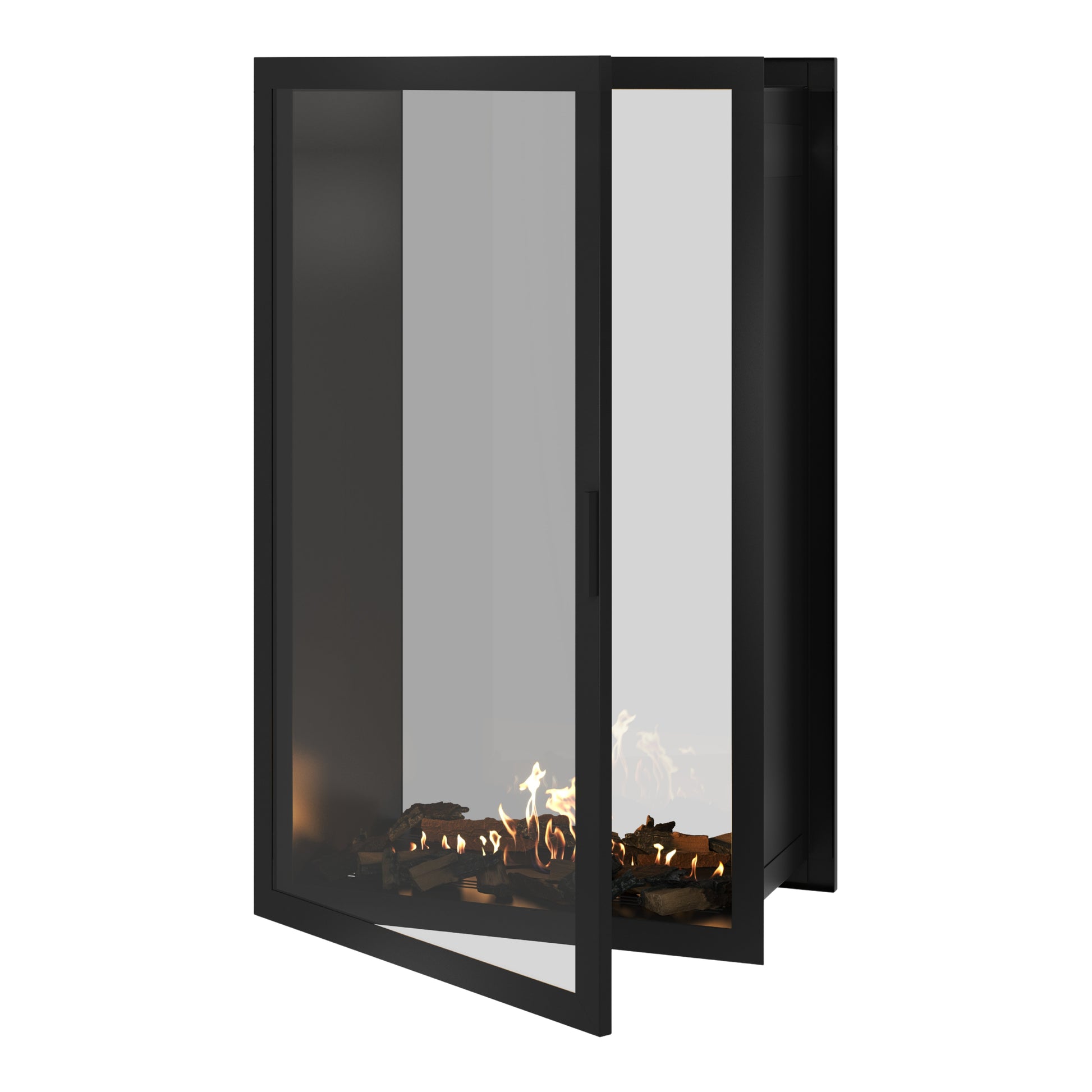 Fame Vertical See-Through Fireplace Full Glass 90 x 160 cm