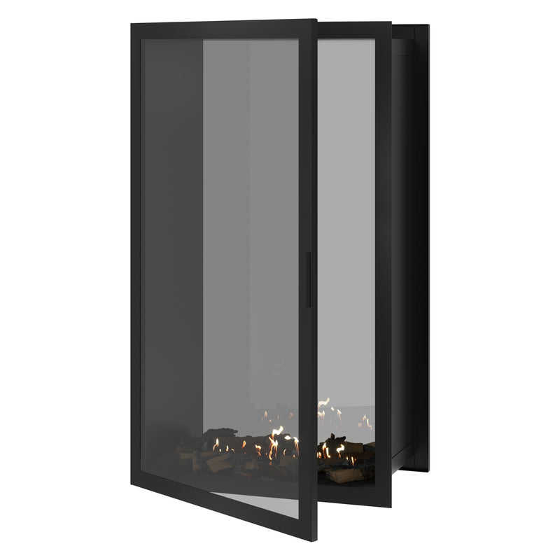 Fame Vertical See-Through Fireplace Full Glass 90 x 180 cm