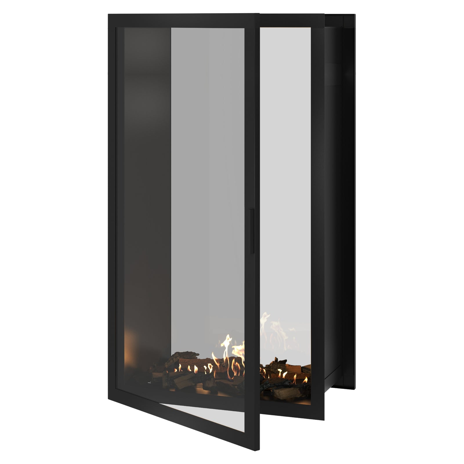 Fame Vertical See-Through Fireplace Full Glass 90 x 180 cm