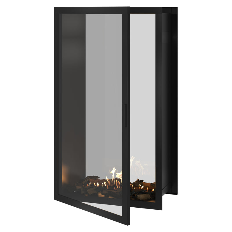 Fame Vertical See-Through Fireplace Full Glass 90 x 180 cm