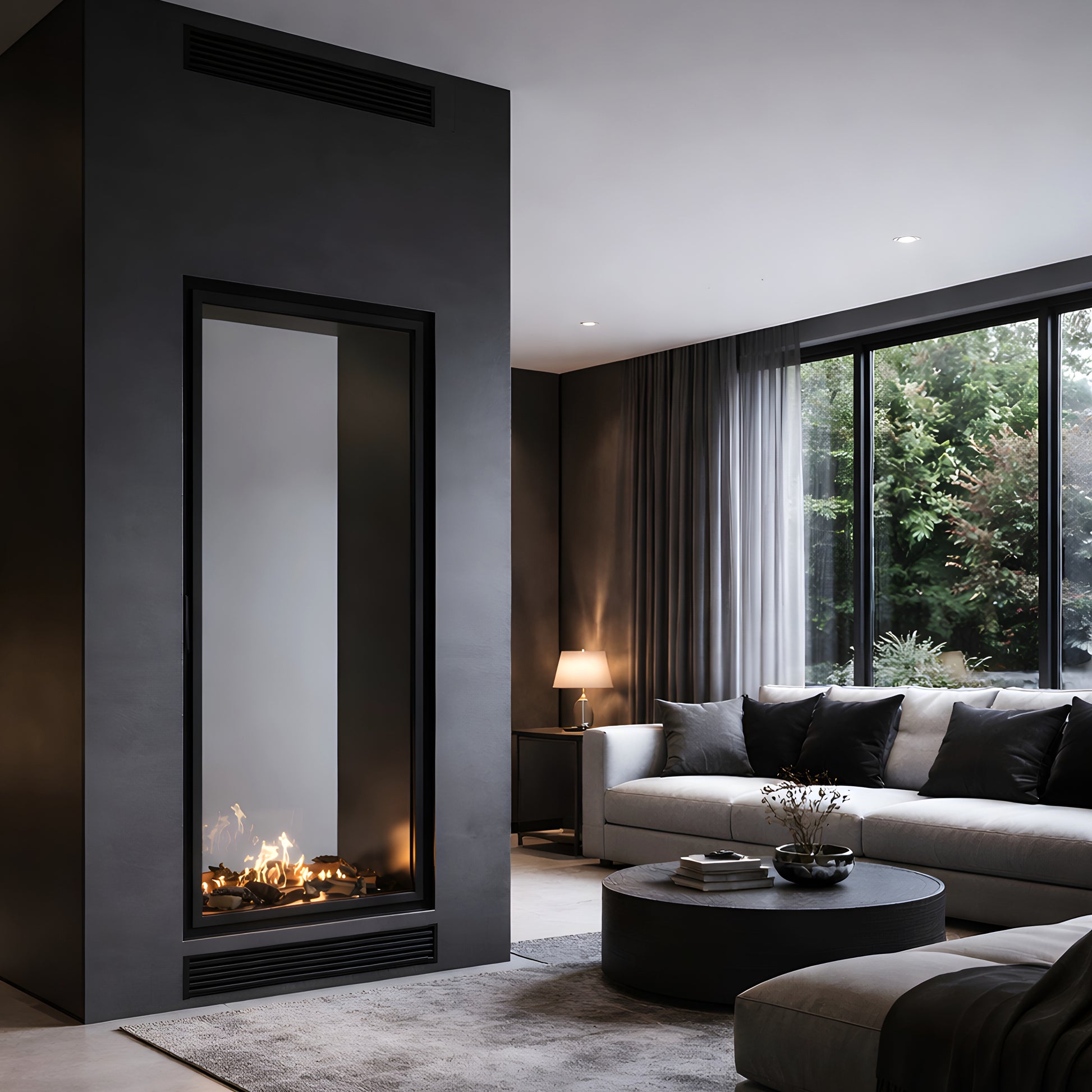 Fame Vertical See-Through Fireplace Full Glass 90 x 120 cm