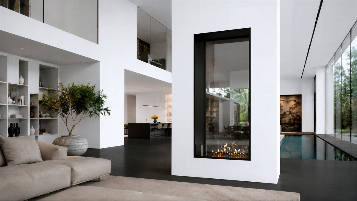 Fame Vertical See-through Fireplace Single Full Glass 100 x 200 cm