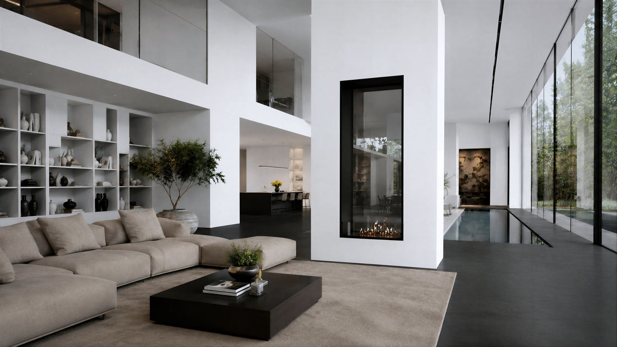 Fame Vertical See-through Fireplace Single Full Glass 100 x 200 cm