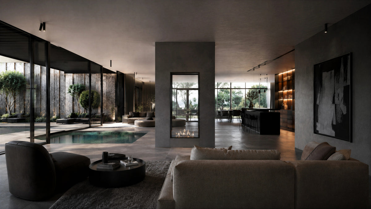 Fame Vertical See-through Fireplace Single Full Glass 100 x 140 cm