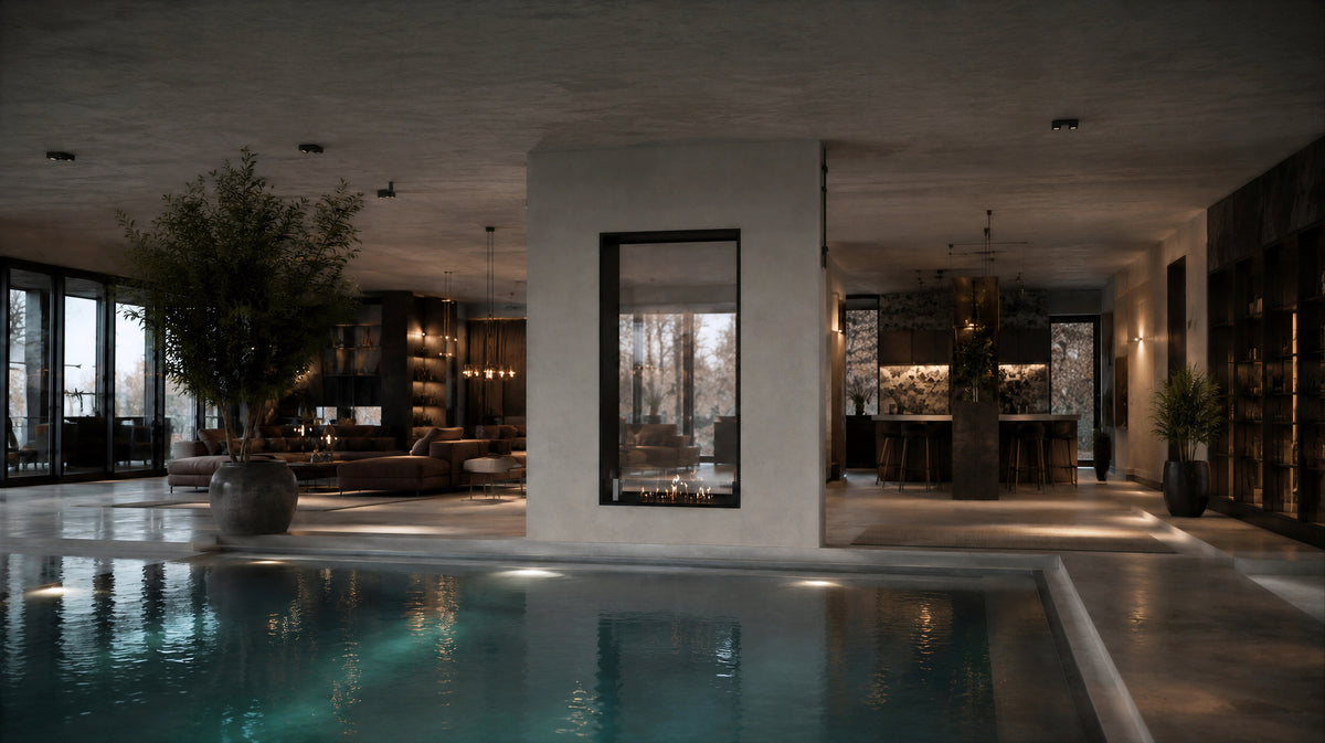 Fame Vertical See-through Fireplace Single Full Glass 100 x 180 cm