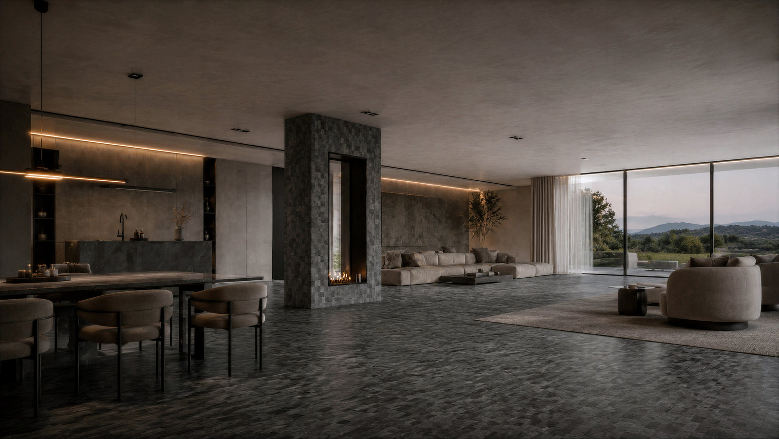Fame Vertical See-through Fireplace Single Full Glass 60 x 140 cm