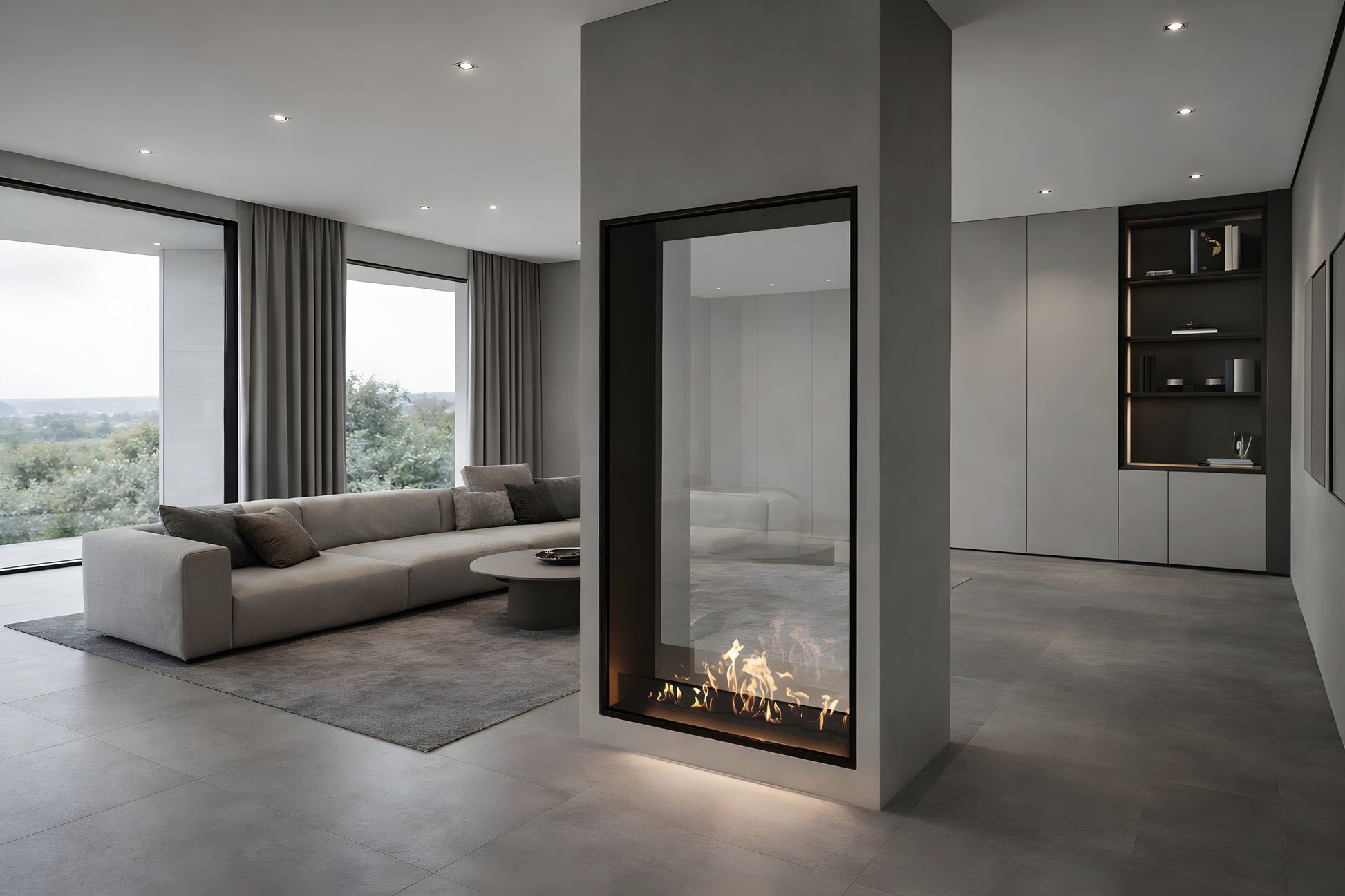 Fame Vertical See-through Fireplace Single Full Glass 100 x 100 cm