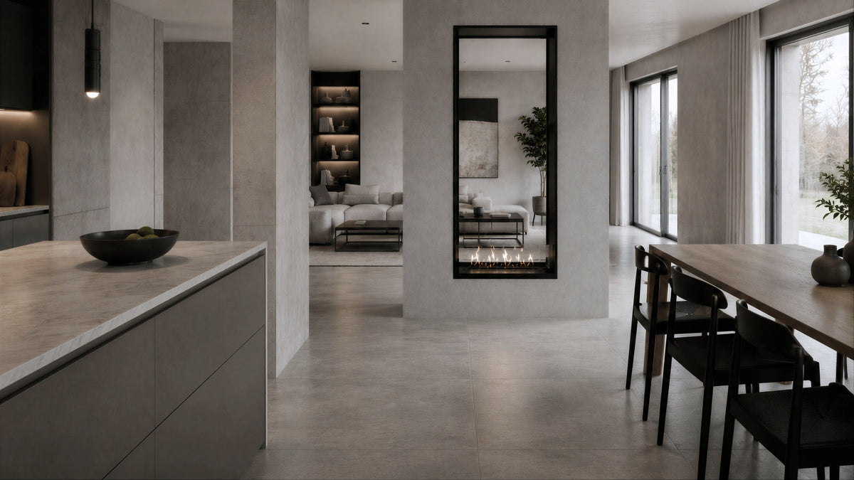 Fame Vertical See-Through Fireplace Single Full Glass 60 x 200 cm