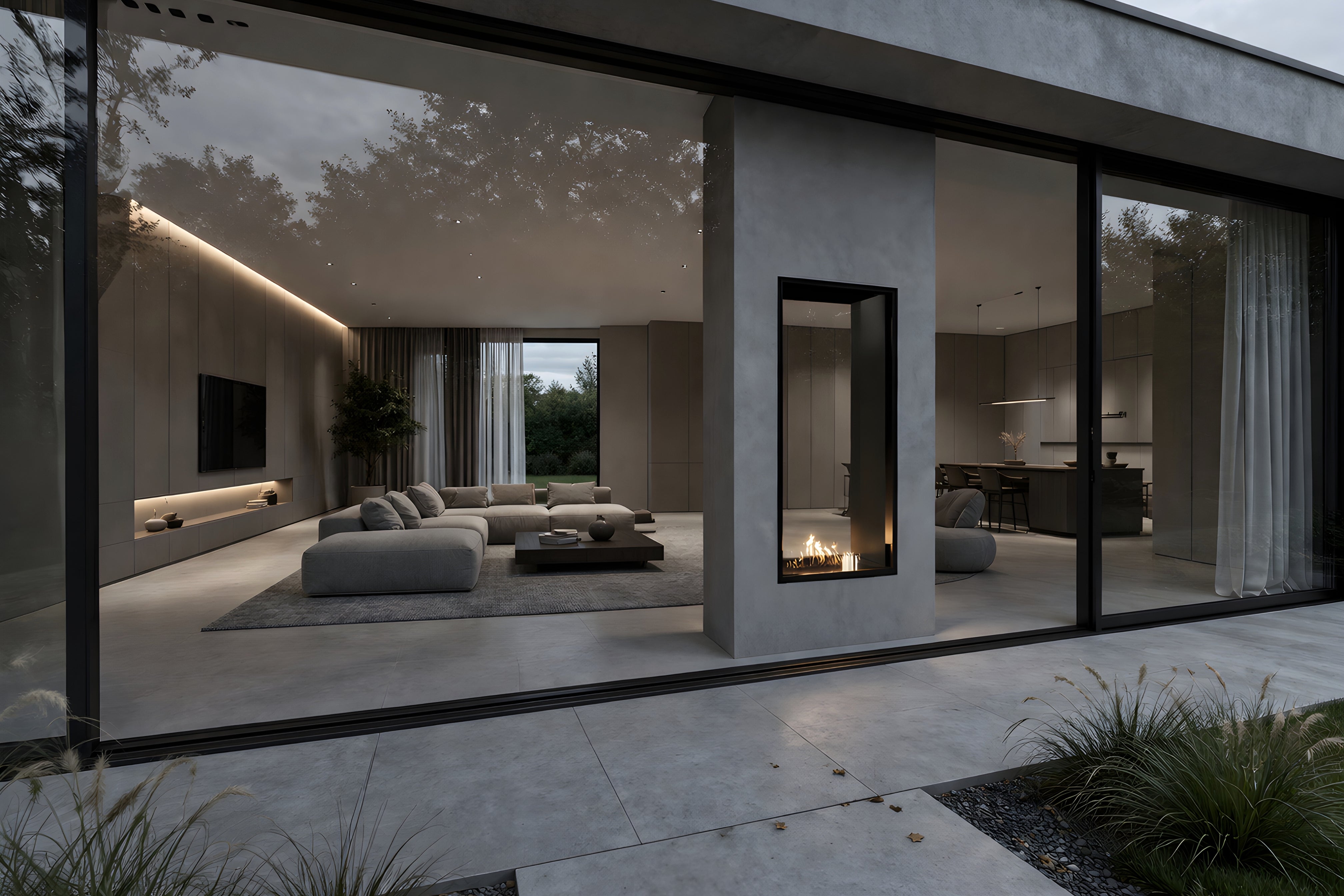 Image of Fame Vertical See-through Fireplace Single Full Glass 70 x 100 cm