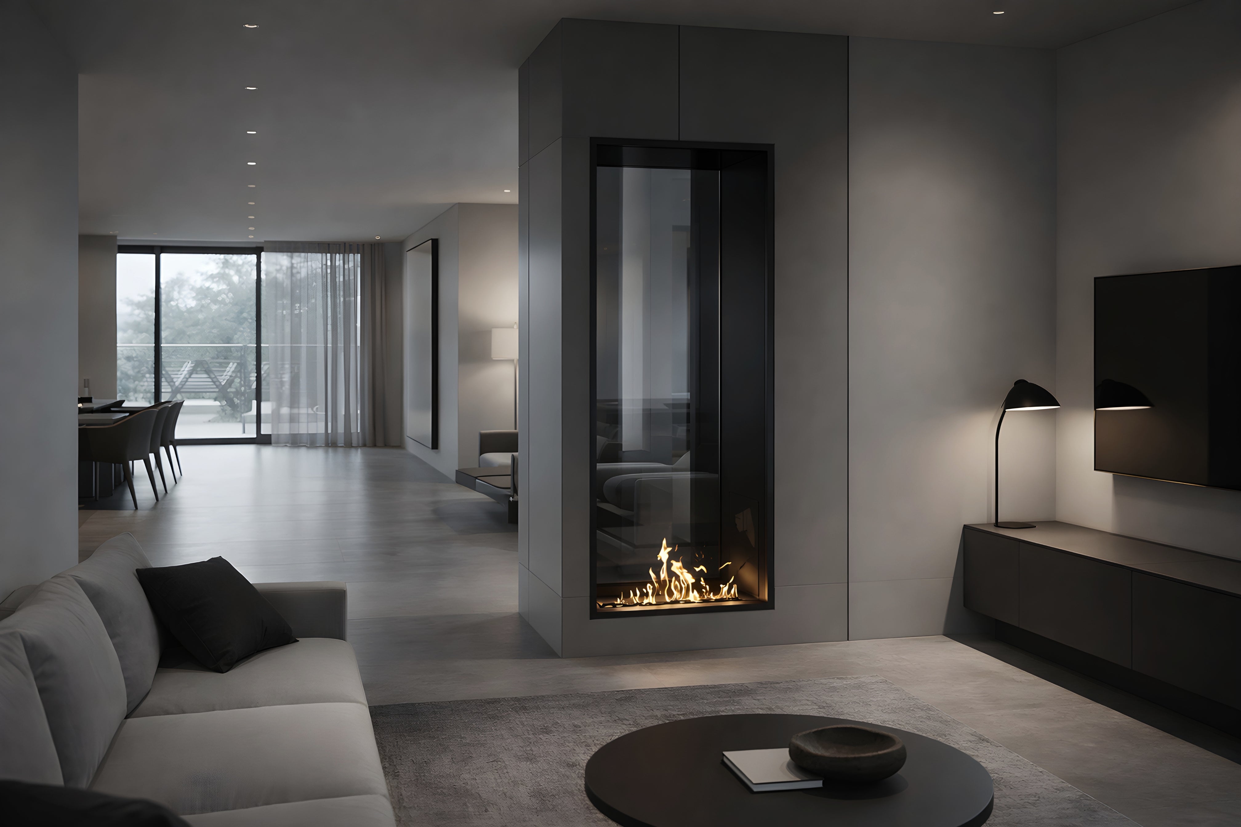 Image of Fame Vertical See-through Fireplace Single Full Glass 70 x 100 cm