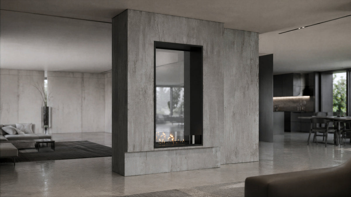 Fame Vertical See-through Fireplace Single Full Glass 70 x 100 cm