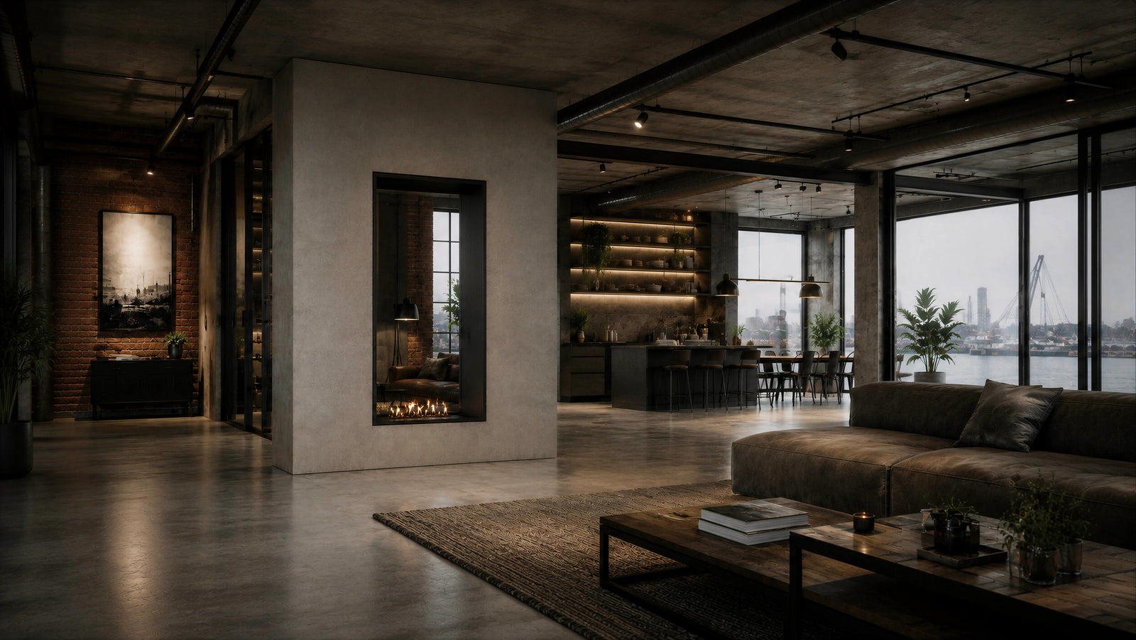 Fame Vertical See-through Fireplace Single Full Glass 70 x 160 cm