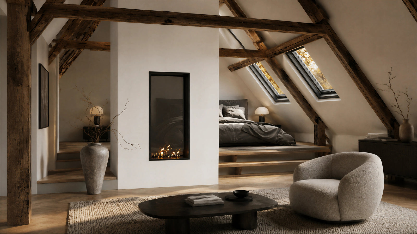 Fame Vertical See-through Fireplace Single Full Glass 70 x 180 cm