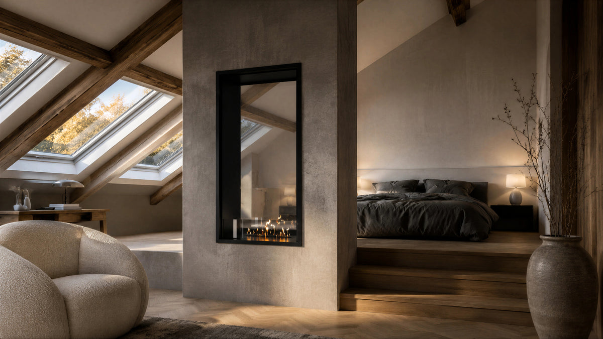 Fame Vertical See-through Fireplace Single Full Glass 70 x 200 cm