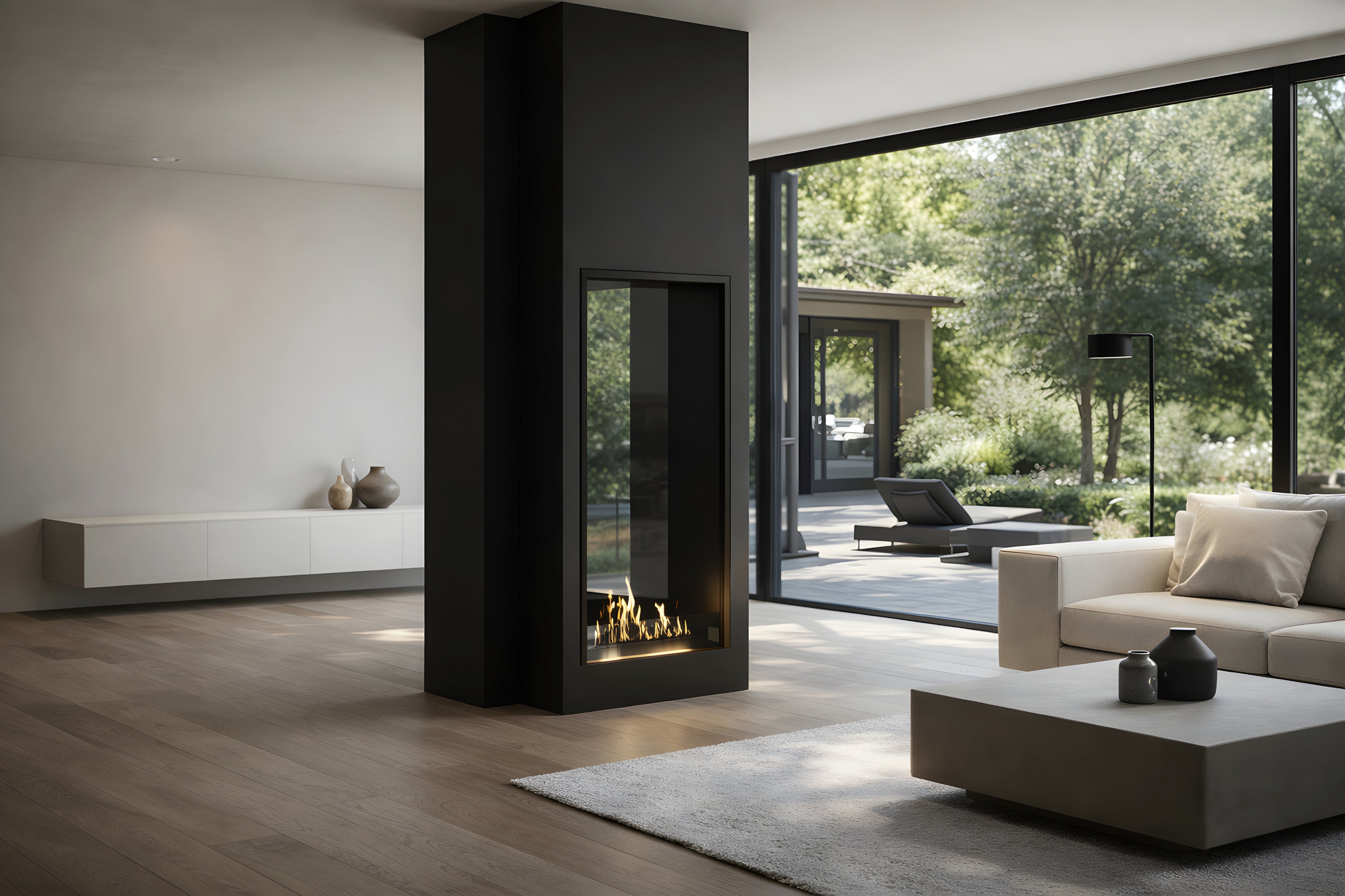 Image of Fame Vertical See-through Fireplace Single Full Glass 80 x 100 cm