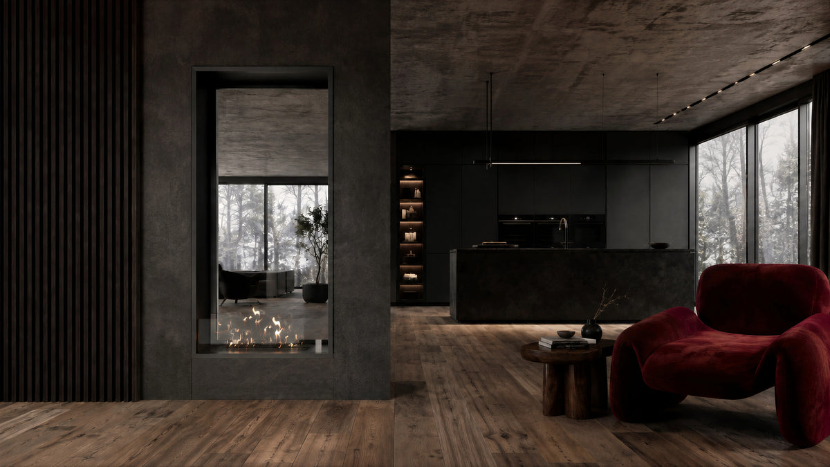 Fame Vertical See-through Fireplace Single Full Glass 80 x 140 cm