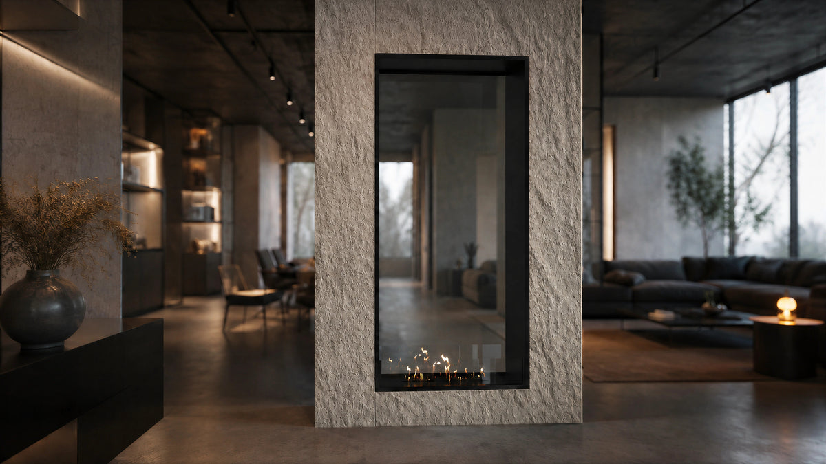 Fame Vertical See-through Fireplace Single Full Glass 80 x 180 cm