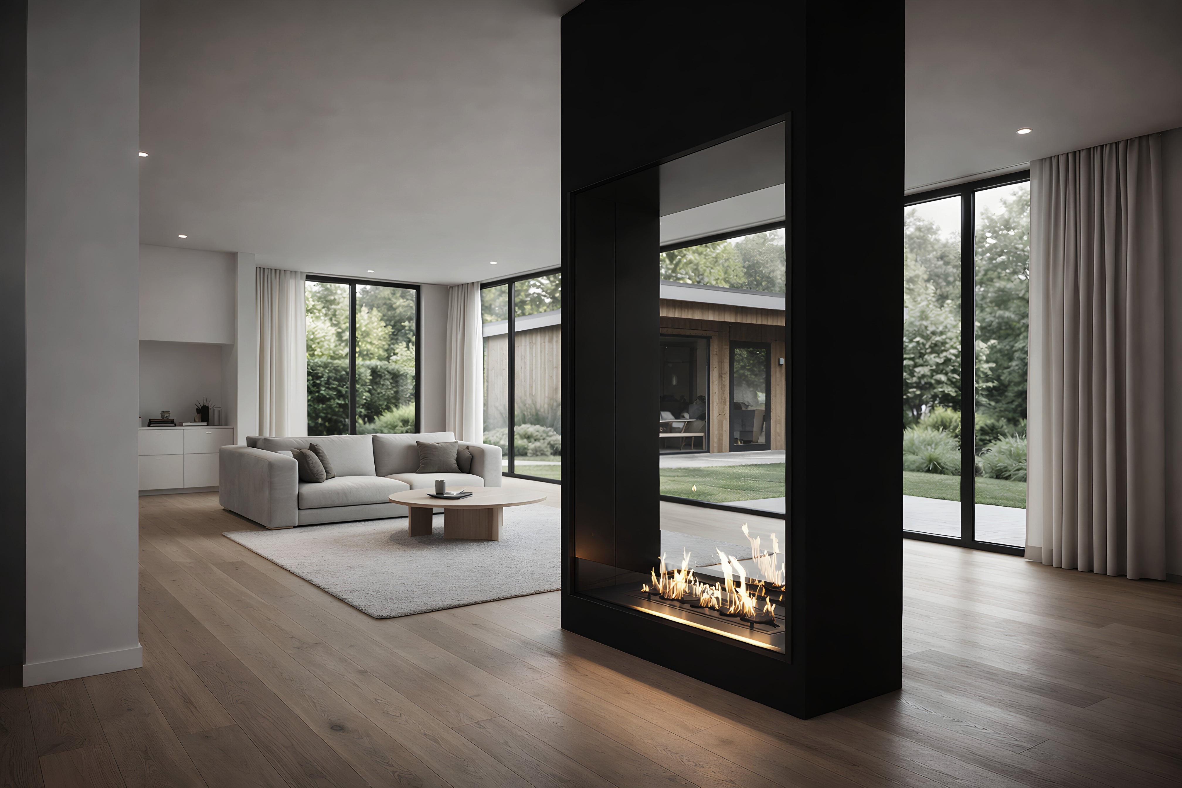 Image of Fame Vertical See-through Fireplace Single Full Glass 90 x 100 cm
