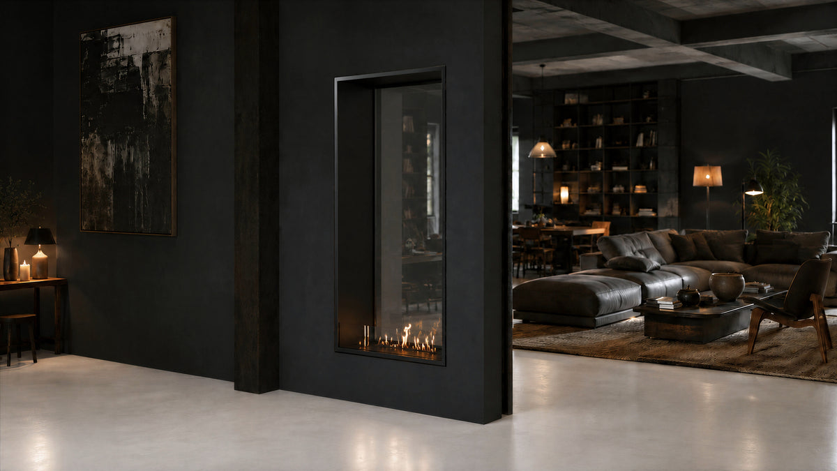 Fame Vertical See-through Fireplace Single Full Glass 90 x 200 cm