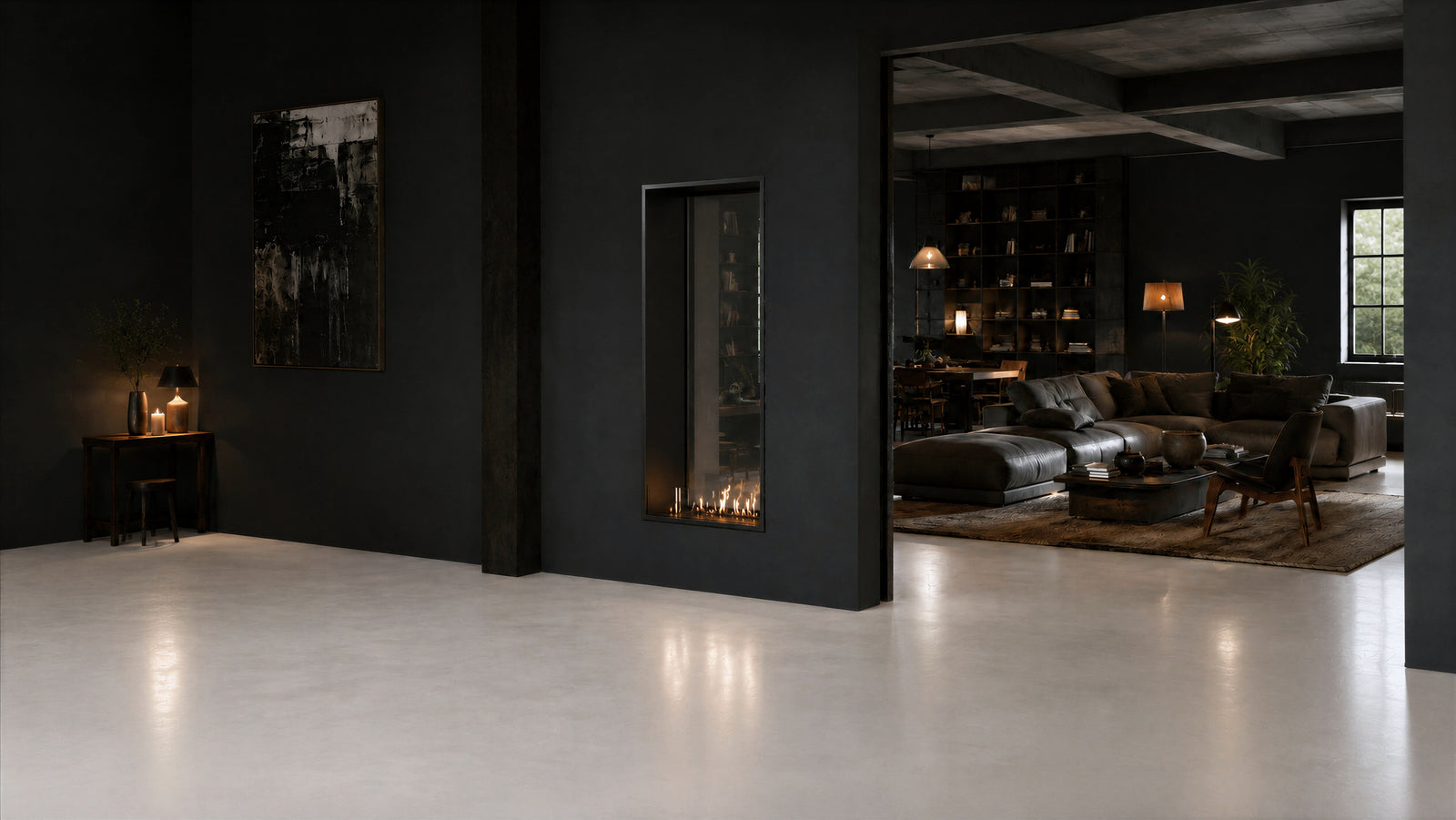 Fame Vertical See-through Fireplace Single Full Glass 90 x 200 cm