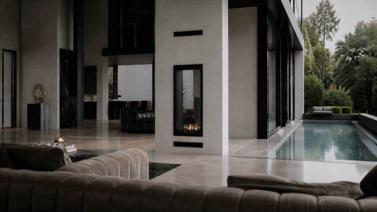 Fame Vertical See-Through Fireplace Full Glass 60 x 100 cm