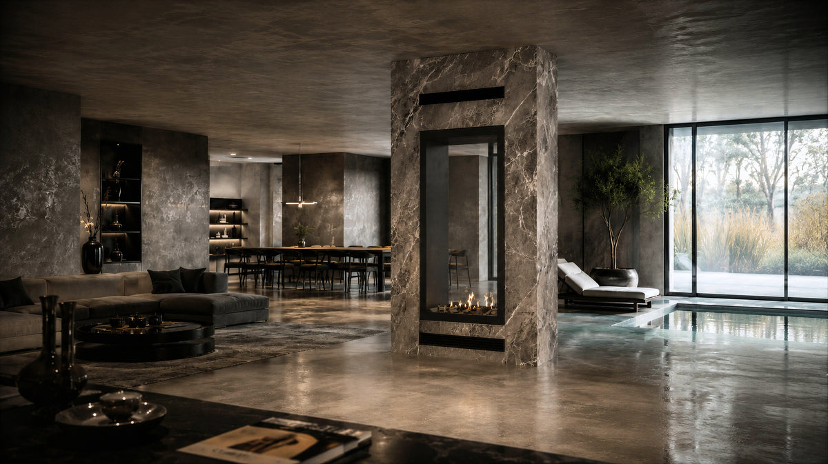Fame Vertical See-Through Fireplace Full Glass 60 x 140 cm