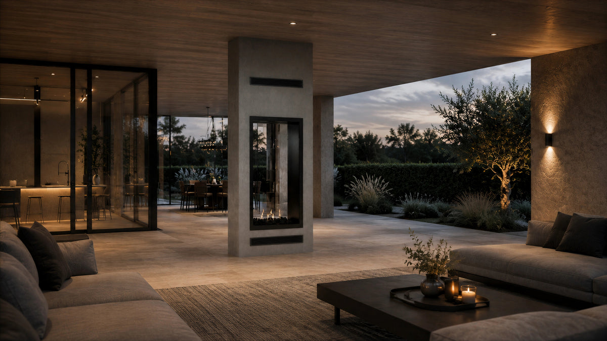 Fame Vertical See-Through Fireplace Full Glass 60 x 160 cm