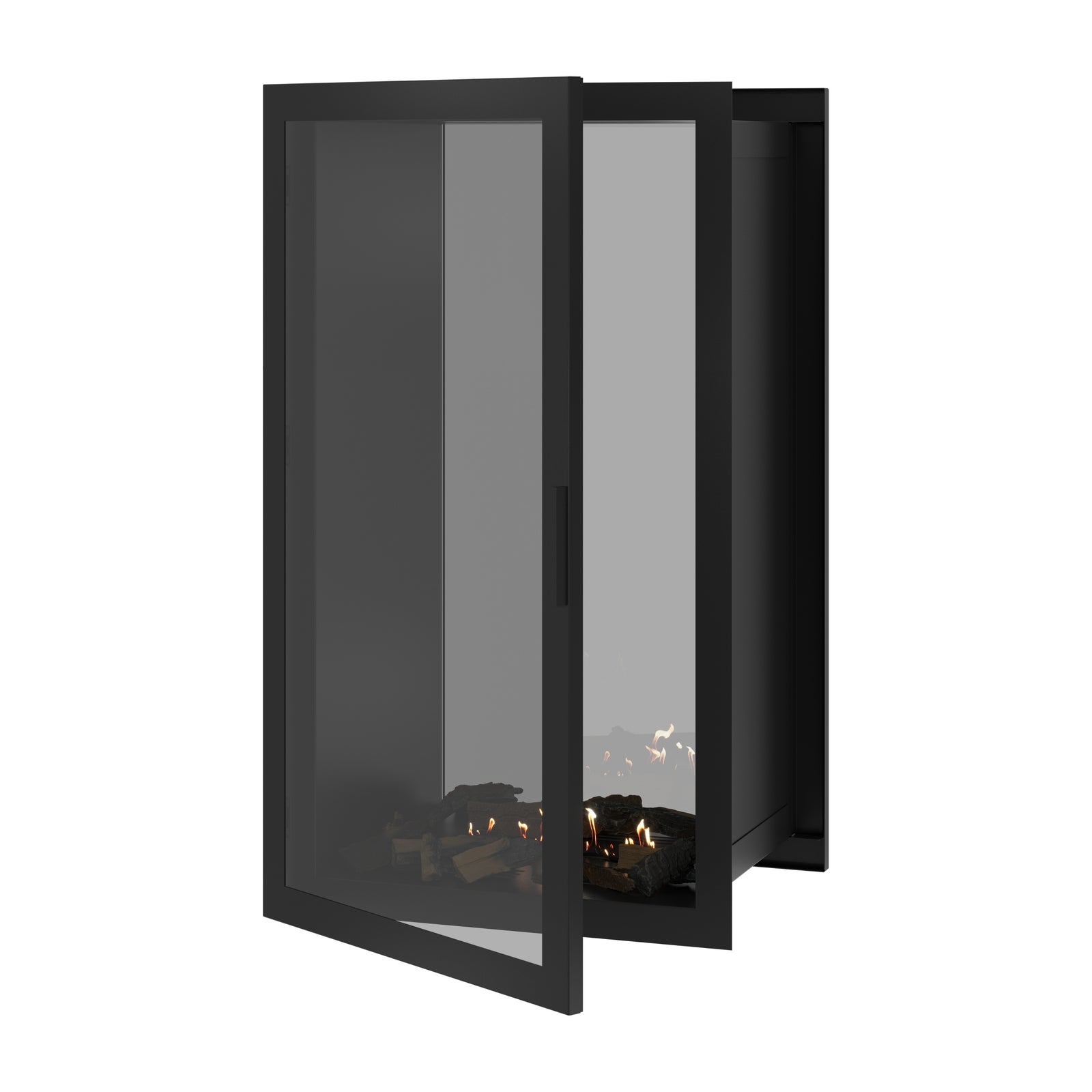 Fame Vertical See-Through Fireplace Full Glass 70 x 140 cm