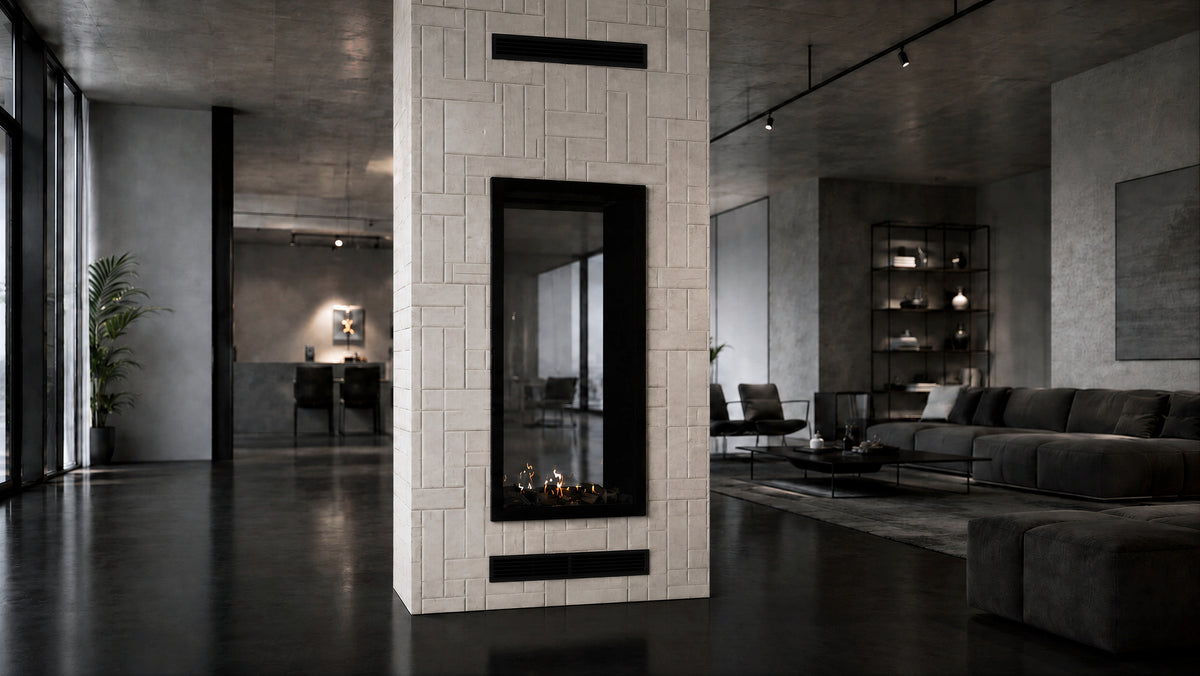 Fame Vertical See-Through Fireplace Full Glass 70 x 140 cm