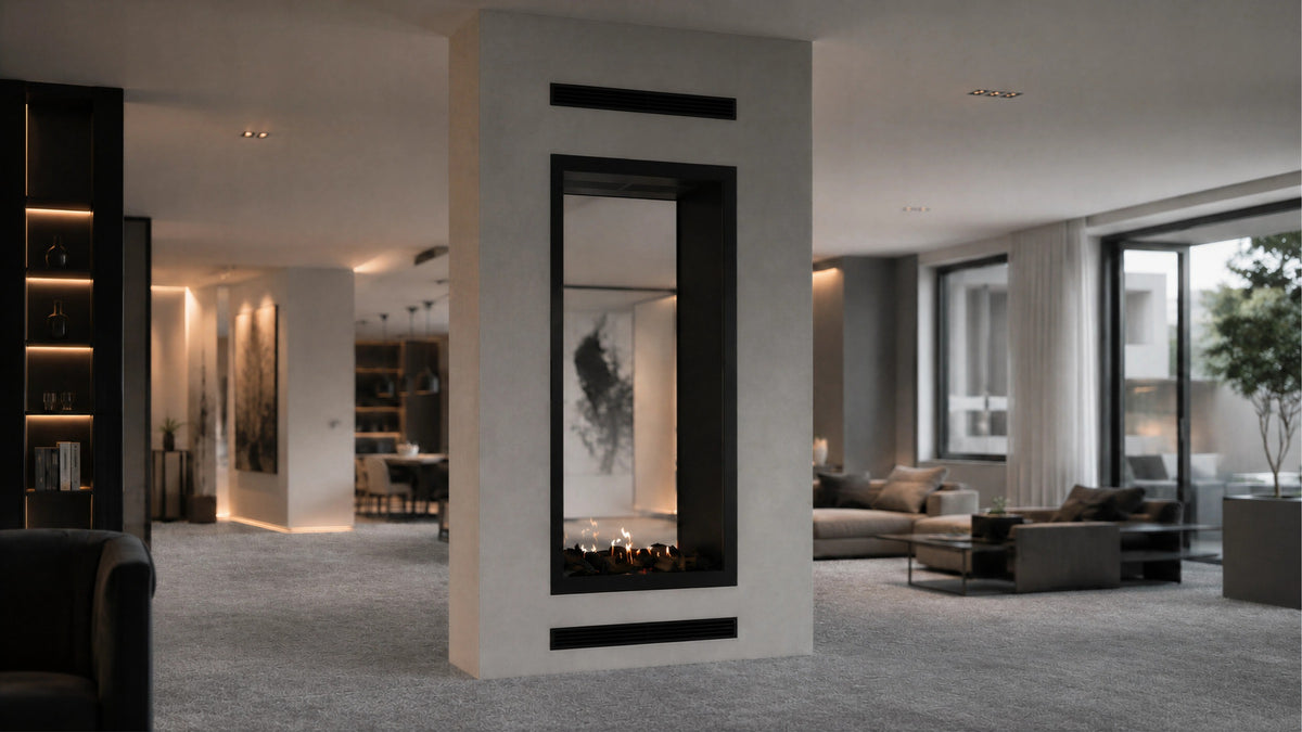 Fame Vertical See-Through Fireplace Full Glass 80 x 100 cm