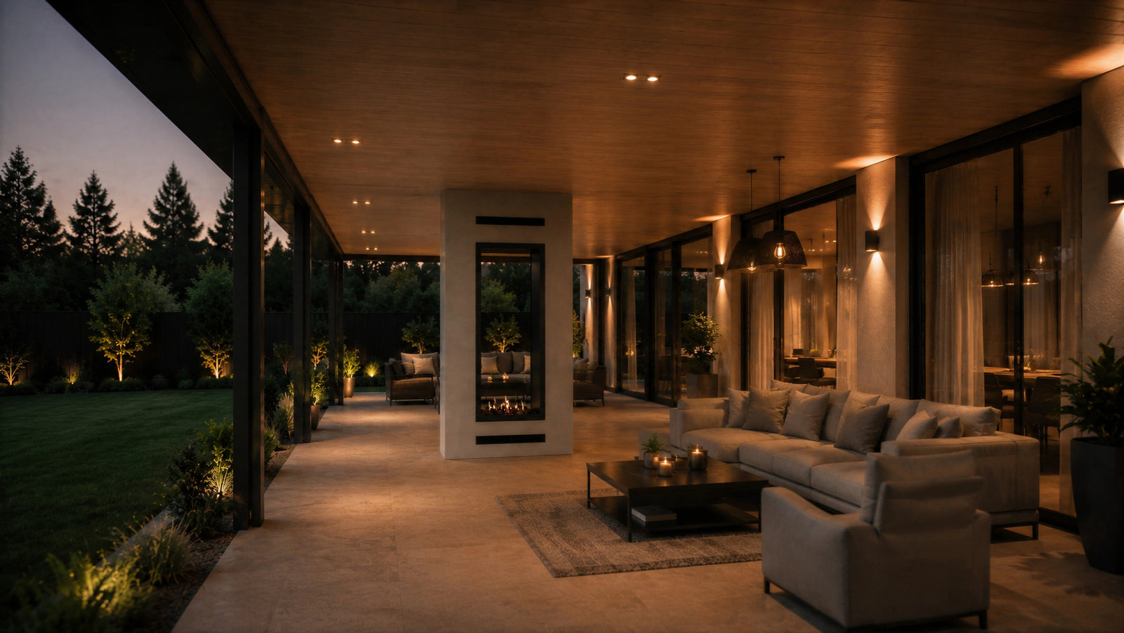 Fame Vertical See-Through Fireplace Full Glass 80 x 120 cm