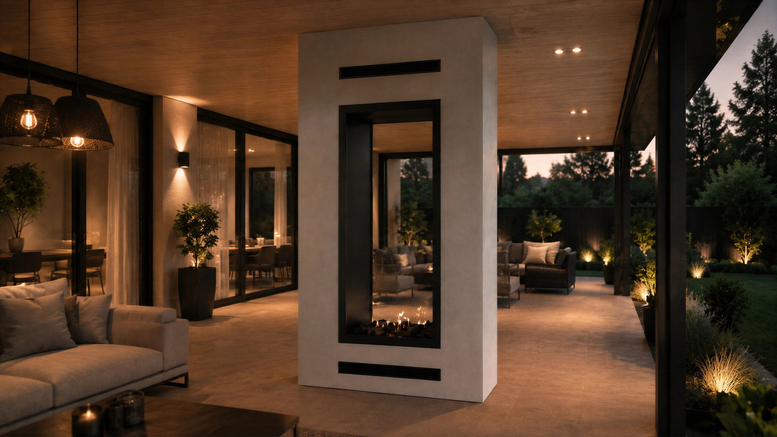 Fame Vertical See-Through Fireplace Full Glass 80 x 120 cm