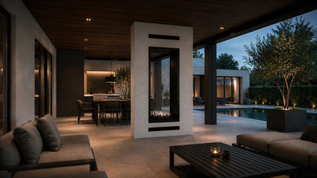 Fame Vertical See-Through Fireplace Full Glass 80 x 140 cm