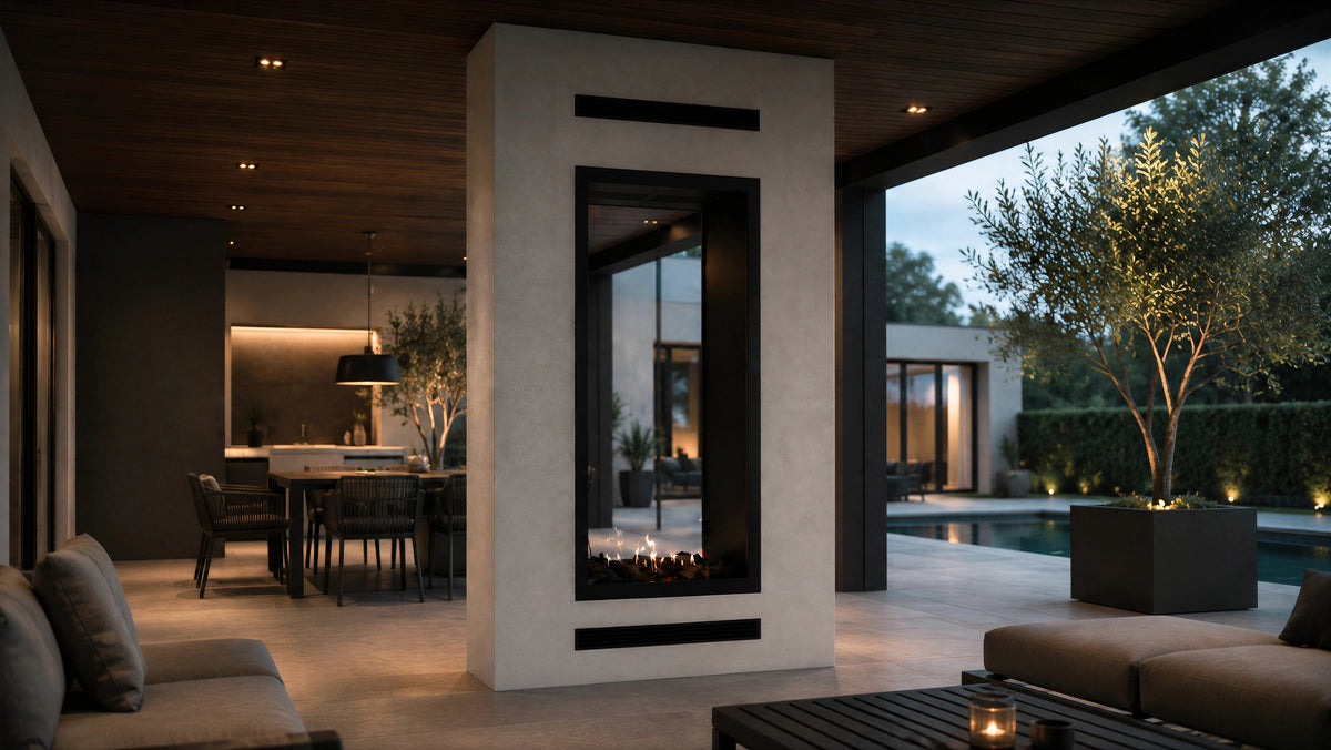 Fame Vertical See-Through Fireplace Full Glass 80 x 140 cm