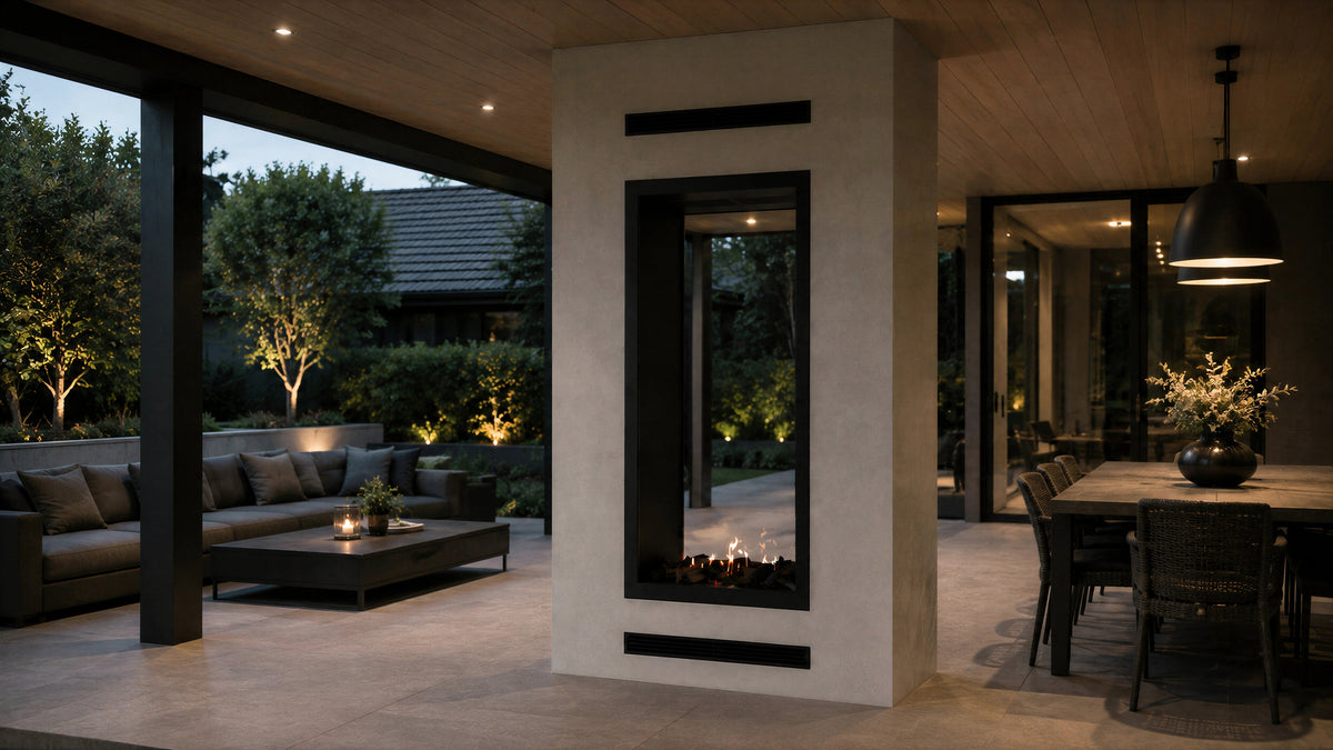 Fame Vertical See-Through Fireplace Full Glass 80 x 160 cm
