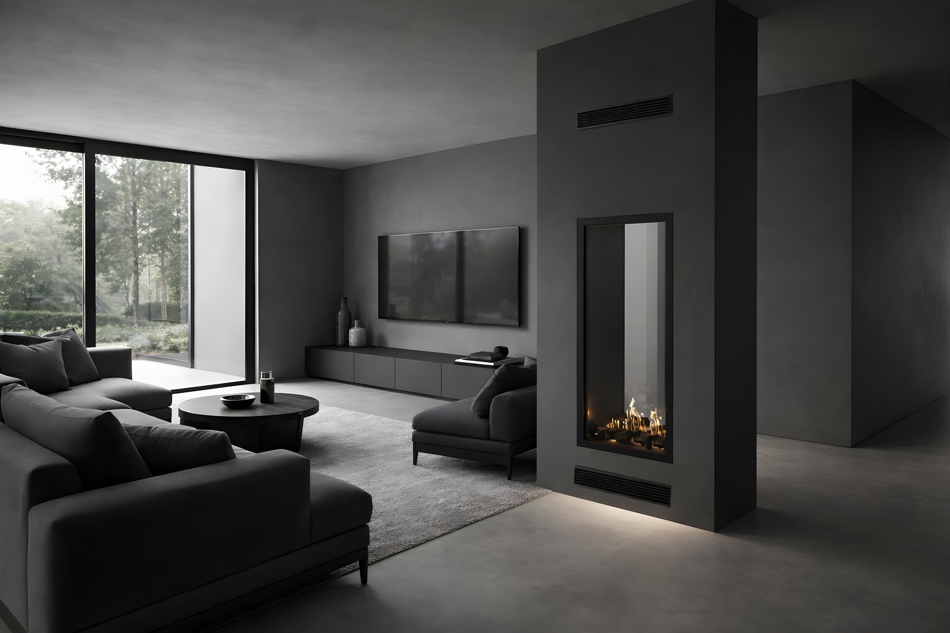 Fame Vertical See-Through Fireplace Full Glass 60 x 100 cm