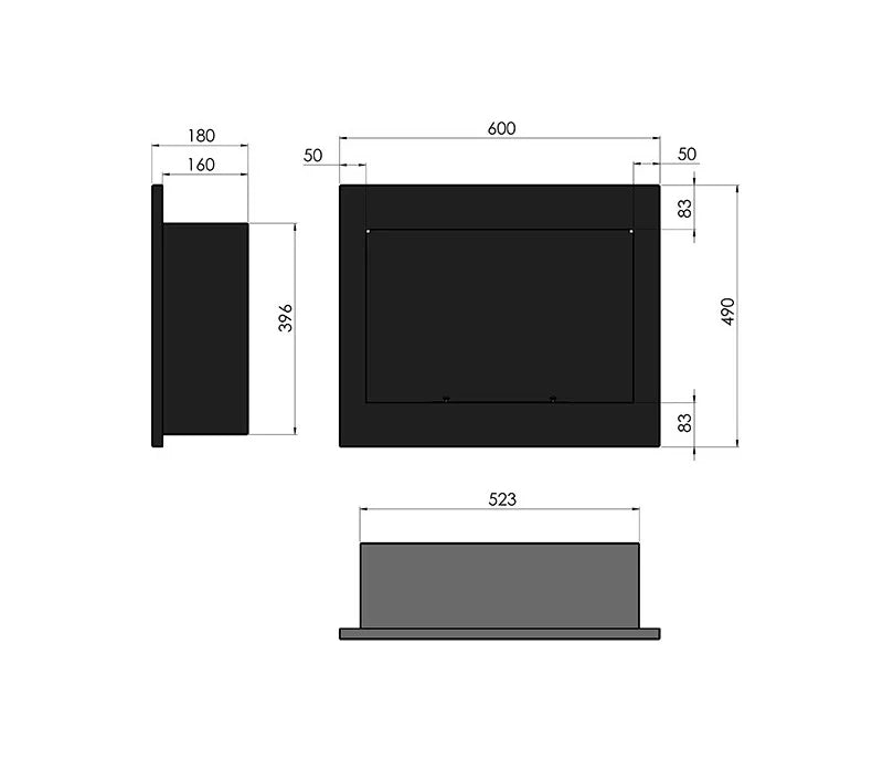 Frame bio ethanol built-in fireplace 60 CM