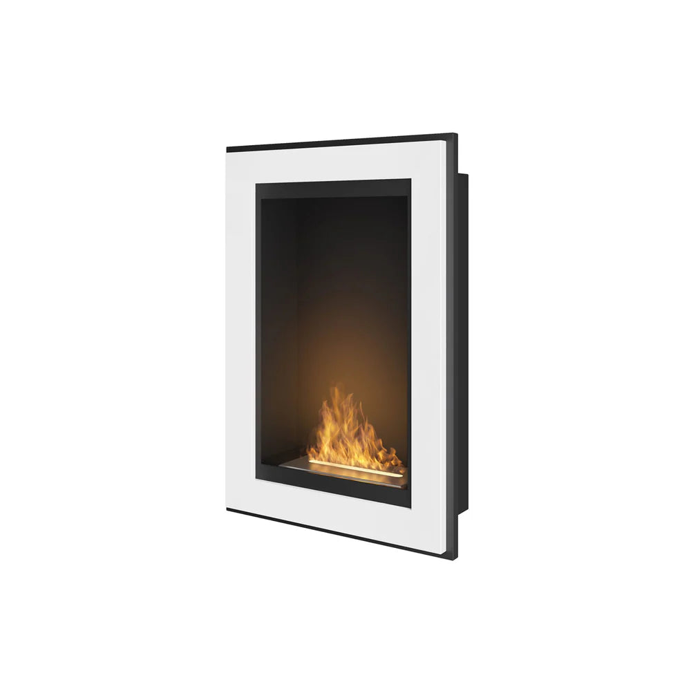 Frame White Bio Ethanol Built-in Fireplace 55 cm