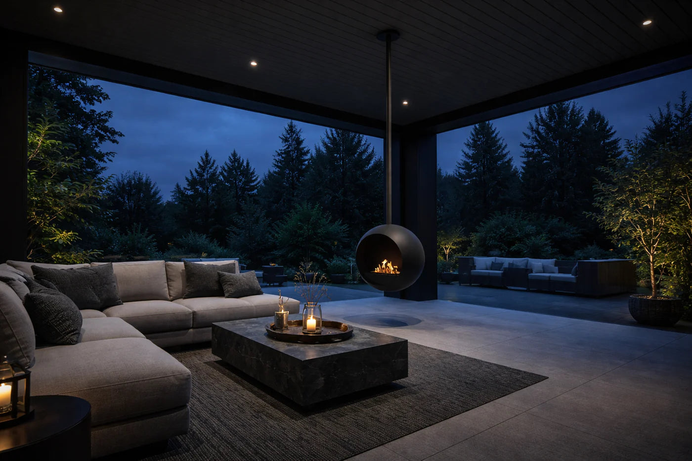 Glammos Bio Ethanol Ceiling Fireplace D50 cm