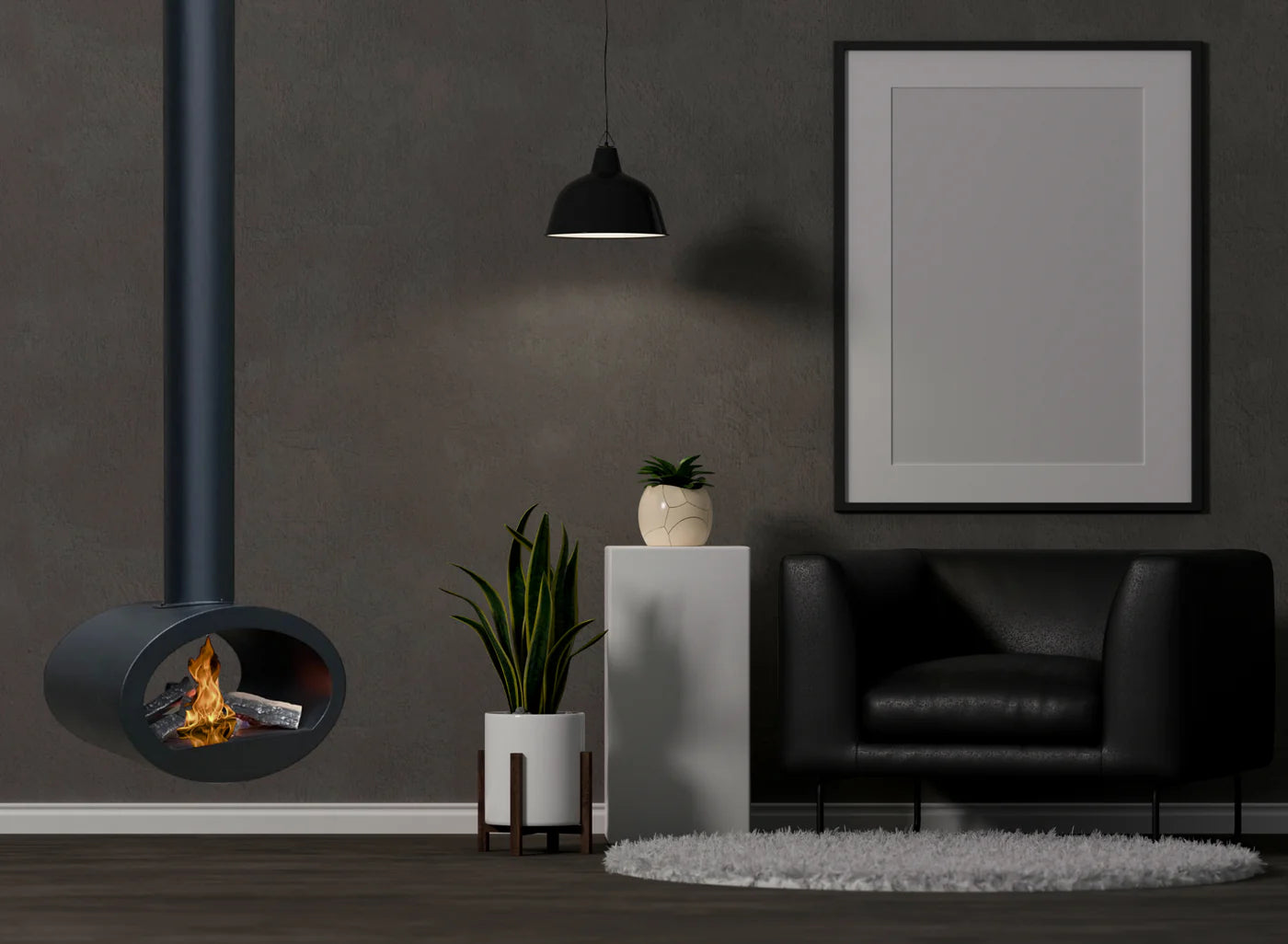 GYUMRI Bio Ethanol Ceiling Fireplace D65 cm