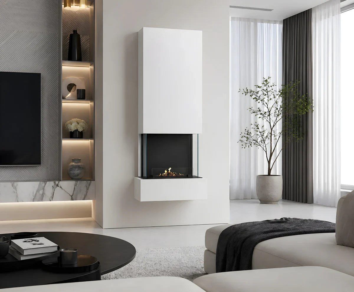 Image of Holly Wall Mounting Fireplace White H180 cm