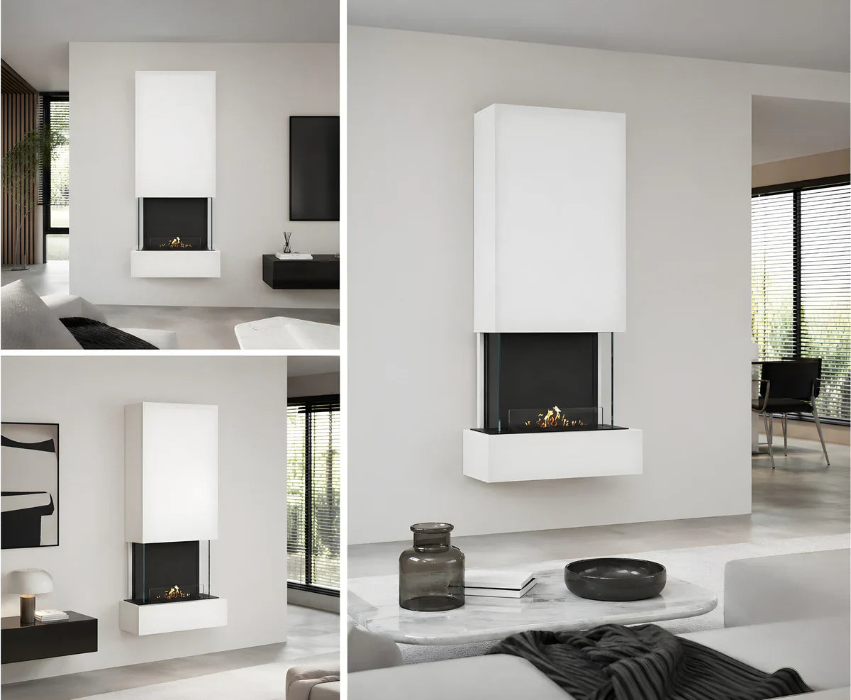 Holly Wall Mounting Fireplace White H180 cm