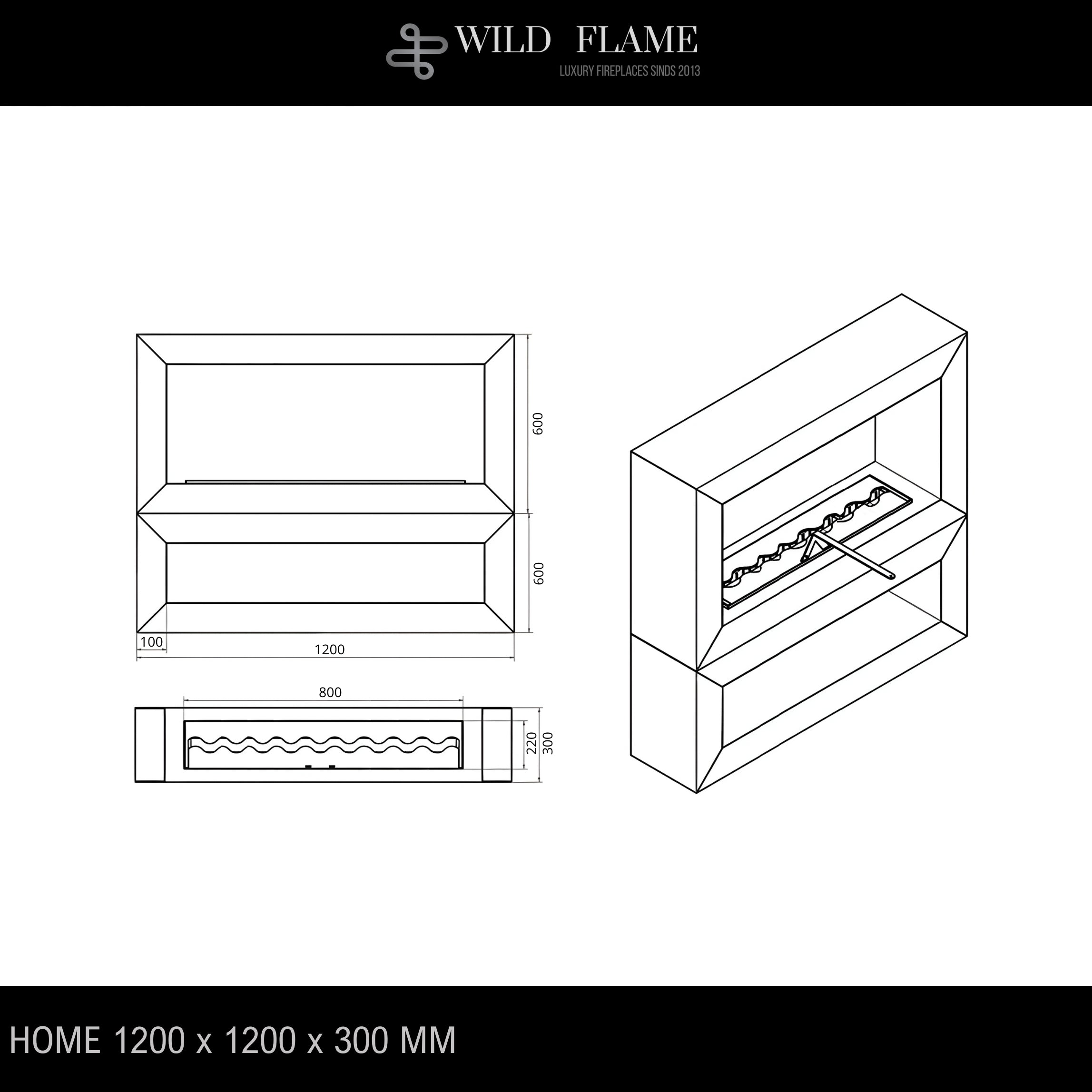 Home Roomdivider See-through fireplace H120 cm