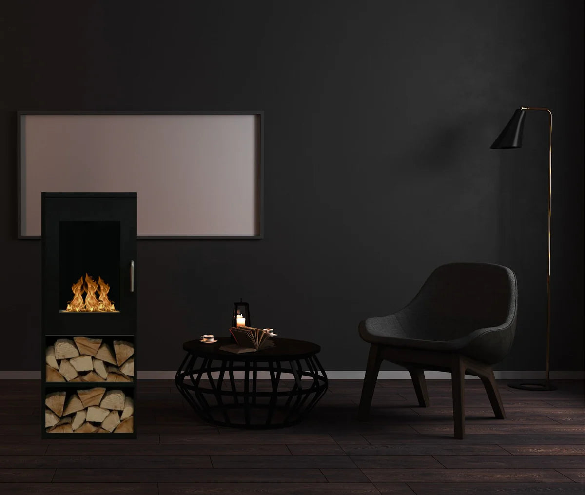 Hyros B Freestanding Fireplace