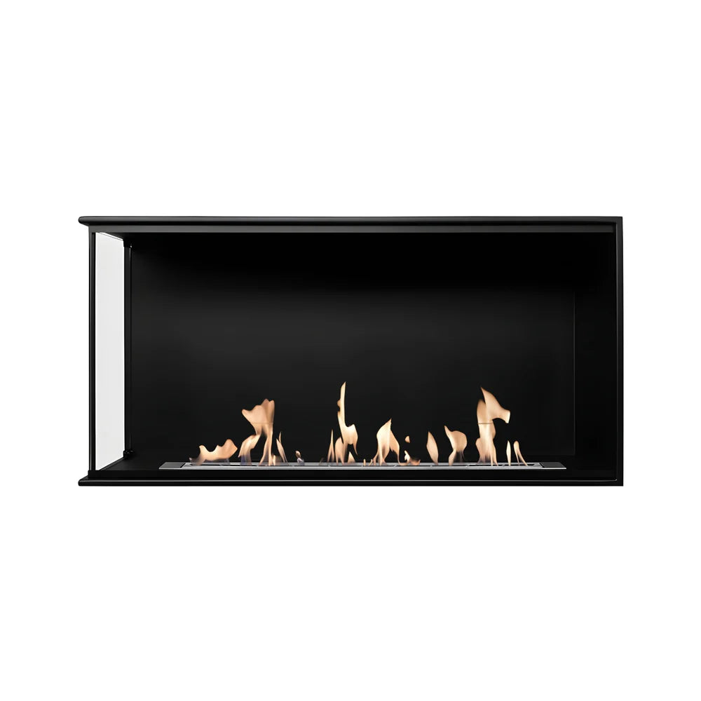 Built-in Corner Full Glass Fireplace Left 100 cm